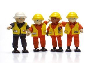 Pintoy Construction Workers Doll Set, Pretend Play Toy Set Toys & Games