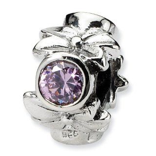 Sterling Silver Reflections Pink CZ Highly Compatible Bead Bead Charms Jewelry