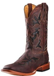 Johnny Ringo Women's Western Boots Square Toe Brown Black Lizard 922 02C B(M) Shoes