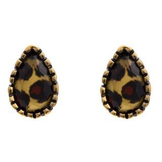 Betsey Johnson Tiny Leopard Teardrop Earrings Stud Earrings Jewelry