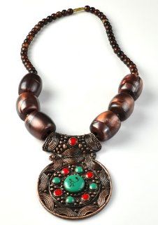 Simply Beautiful 2012  Kubwa Bronze Colored Necklace with Large Pendant Ethnic Necklace Jewelry