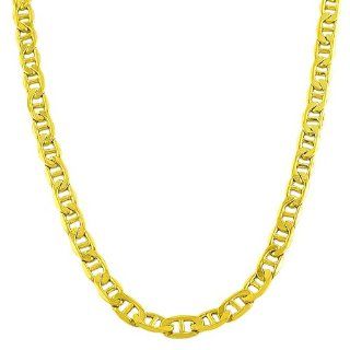 14 Karat Yellow Gold 5 mm Semi solid Mariner Link Chain (24 Inch) Jewelry