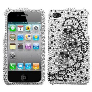 Fits Apple iPhone 4 4S Hard Plastic Snap on Cover Skulls and Crossbones 3D Diamond Desire AT&T, Verizon Plus A Free LCD Screen Protector (does NOT fit Apple iPhone or iPhone 3G/3GS or iPhone 5/5S/5C) Cell Phones & Accessories