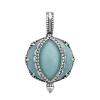 Relios Designer Sterling Silver Faceted ite Pendant Enhancer Jewelry