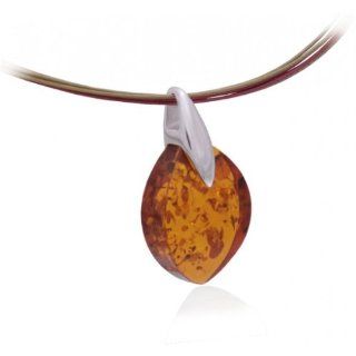 Timeless Amber, Cushion Cut Honey Pendant, .925 Sterling Silver Bracelets Bangle Jewelry