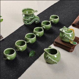 Ufingo Unique Fine Fashion Green Ceramic Kung Fu Tea Set Tea Service   Tea Services