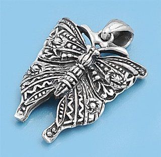 Butterfly 22MM Pendant Sterling Silver 925 Jewelry