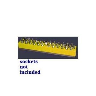 1/4 In Hex Bit Socket Organizer w/ Magnetic Base   37 Hole   Neon Yellow Automotive