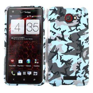 HTC DROID DNA CDM 6435 CAMO LIGHT BLUE MATTE TEXTURE CASE ACCESSORY SNAP ON PROTECTOR Cell Phones & Accessories