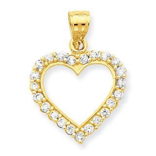 10k CZ Heart Pendant Jewelry