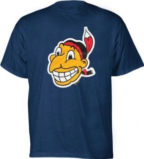 Majestic Cleveland Indians Cooperstown Official Logo T shirt (Medium)  Sports Related Merchandise  Sports & Outdoors