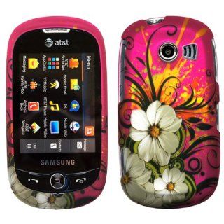 Pink Hawaiian White Flower Green Vine Rubberized Design Snap on Hard Shell Cover Protector Faceplate Skin Case for AT&T Samsung Flight2 Flight 2 II A927 Cell Phones & Accessories