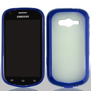 Frosted Clear Blue Hard Cover Case for Samsung Galaxy Reverb SPH M950 Cell Phones & Accessories