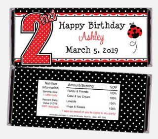 Ladybug 2nd Birthday Candy Wrapper Favors Health & Personal Care