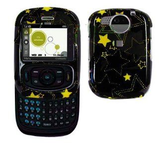 Hard Plastic Snap on Cover Fits PCD TXT8026 TXTM8 Yellow Shimmering Stars Cricket Cell Phones & Accessories