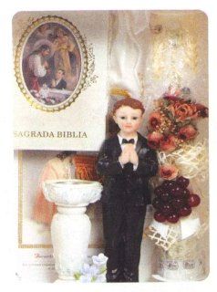 Boxed First Communion Gift Set   Boy   Rosary   Armband   New Testament   Candle   Keepsake   Mini Certificate   FC Pin   Scapular   Box Size 12inx8.75in., SPANISH Rosary Beads Jewelry