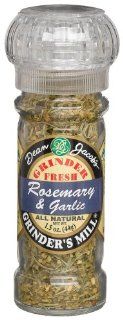 Dean Jacobs Rosemary & Garlic, 1.5 Ounce Grinder Jars (Pack of 6)  Mixed Spices And Seasonings  Grocery & Gourmet Food