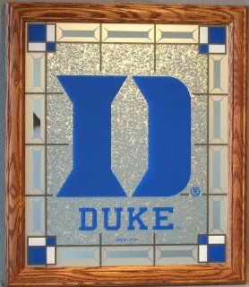 Duke University Blue Devils NCAA 15.5" X 18" Glass Wall Plaque  Sports & Outdoors