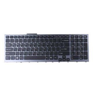 Replacement for Sony Vaio VPC F11 VPC F12 VPC F13 Series Laptop Keyboard Backlight Black Keys Grey Frame US Layout 