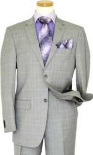 Giorgio Cosani Silver Grey With Lilac Windowpanes Super 140's Cashmere Wool Suit 957 at  Mens Clothing store