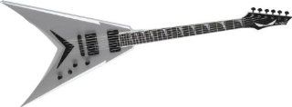 Dean V Dave Mustaine Guitar, Signature Metallic Silver with Case Musical Instruments