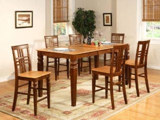7PC Counter Height Dining Room Table Set & 6 Bar Stools Home & Kitchen