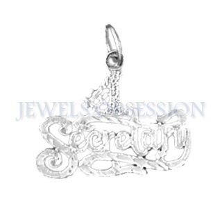 Rhodium Plated 925 Sterling Silver #1 Secretary Pendant Jewelry