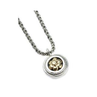 Anatoli Sterling & Gold Flower Necklace Pendant Necklaces Jewelry