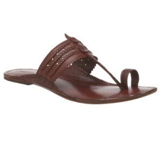 Naughty Monkey Women's Gladiator Toe Thong, Dark Brown, 6.5 M Sandals Shoes