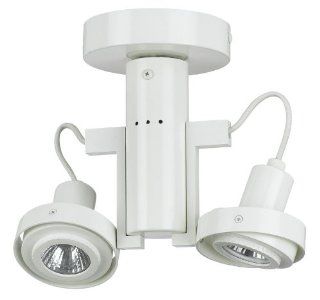 Cal CE 962/GU10 WH Two Light Spot Lamp, White Finish with Metal Shade   Decorative Ceiling Medallions  