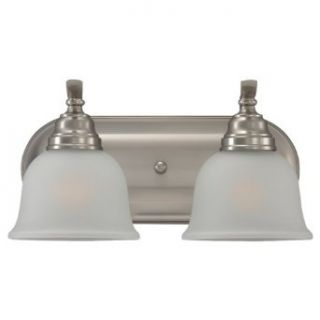 Sea Gull Lighting 44626BLE962 Wheaton Two Light Bath Bar, Brushed Nickel Finish with Satin Etched Glass   Vanity Lighting Fixtures  