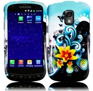 Blue Flower Hard Cover Case for Samsung Galaxy S Lightray 4G SCH R940 Cell Phones & Accessories