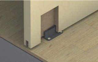 Hafele 940.40.031 HAWA Floor Mounted Rattle Free Lower Door Guide for Top Hung Wood Sliding Door, Black   Screen Door Hardware  