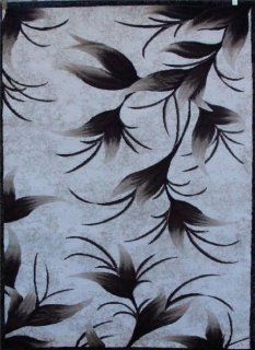 2618 Beige Leaves 5'2 x 7'2 Modern Abstract Area Rug Carpet   Machine Made Rugs