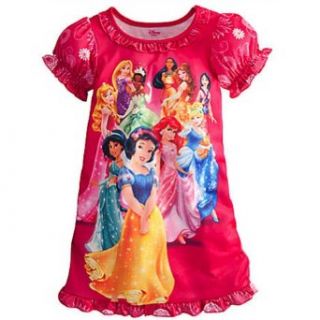 Disney Ruffled Multi Princess Nightshirt Nightgown Rapunzel Snow White Jasmine Belle Pocahontas 2 3 4 5 6 7 8 10 Clothing
