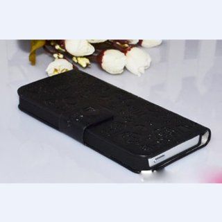 Triline Cute Lovely Magic Girl Flip Leather Case Skin Cover Pouch for Apple iPhone 5   Black Color Cell Phones & Accessories