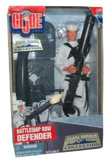 GI Joe Year 2000 Echo Pearl Harbor Collection Series 12 Inch Tall Soldier Action Figure   BATTLESHIP ROW DEFENDER with Sailor Figure, Sailor Uniform with Trousers, Jumper and Neckerchief, .50 Caliber Water Cooled Machine Gun, Hat, Dress Shoes and Dog Tags