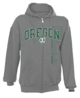 NCAA Oregon Ducks Dri Power Fleece Full Zip Hood, Oxford, Small  Sports Fan Outerwear Jackets  Clothing