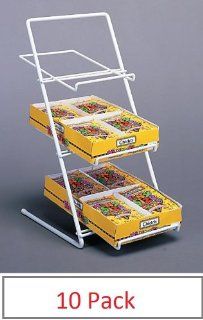 (Pack of 10) Candy / Gum / Chocolate Countertop Display Rack / 3 Tier Slant Back Store Wire Racks, White  Chewing Gum  Grocery & Gourmet Food