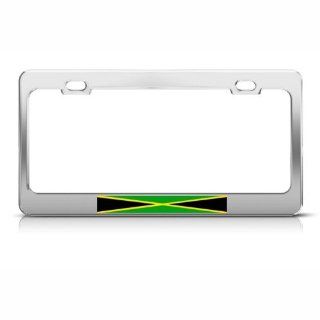 Jamaica Jamaican Flag Country Metal License Plate Frame Tag Holder Automotive