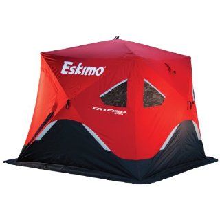 Eskimo FF949 FatFish 3 4 Person Pop Up Portable Ice Shelter, Red/Black  Sports & Outdoors