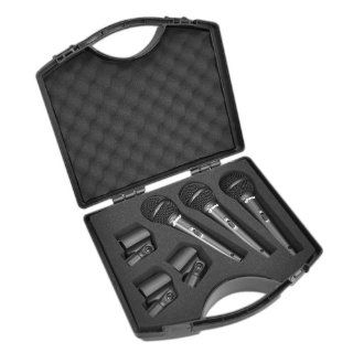 PylePro PDMICKT80 Set of 3 Dynamic Cardioid Vocal Microphones with Clips, 3 Pack Musical Instruments