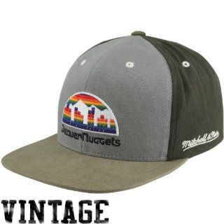 NBA Mitchell & Ness Denver Nuggets Clay Adjustable Snapback Hat   Graphite/Charcoal  Baseball Caps  Sports & Outdoors