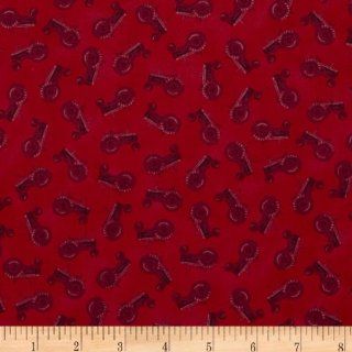 International Harvester Big Red Tractor Silhouettes Red Fabric