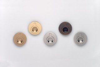 Omnia 9580/50 US3 Polished Brass Flush Pull 2" Ring Flush Pull   Door Hardware  