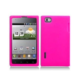 Hot Pink Soft Silicone Gel Skin Cover Case for LG Intuition VS950 Optimus Vu P895 Cell Phones & Accessories
