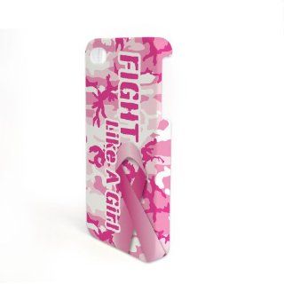 iPhone 4/4s Full Image WrapAround Case   Pink Ribbon "Fight Like a Girl" Cell Phones & Accessories