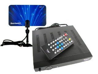 Hd Hdtv Dtv Digital to Analog Converter Box and Flat Digital Indoor Tv Antenna Combo Package New 