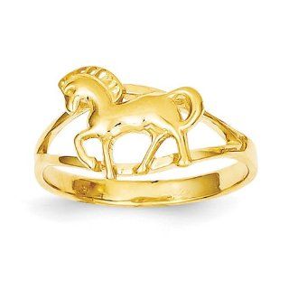 14k Gold Polished Horse Ring Jewelry
