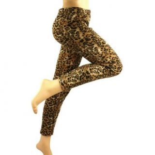 Super Thick Insulate Microfleece Leggings Stretchy Footless Ski Snow Leopard